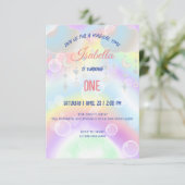 Invitation Aquarelle mignonne pastel Unicorns Arc-en-ciel Ann (Debout devant)