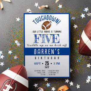 Invitation Aquarelle mignonne Rookie Football Garçon Annivers