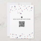 Invitation Aquarelle mignonne Rouge Blanc Bleu Popsicle QR Co (Dos)