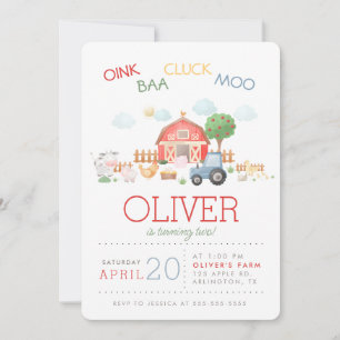 Invitation aquarelle mignonne rouge d'animaux de l