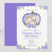 Aquarelle mignonne violet Citrouille 1er anniversa