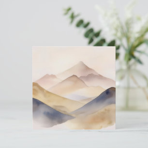 Invitation Aquarelle minimaliste Abstraite montagnes beige