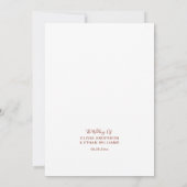 Invitation Aquarelle minimaliste Mariage rustique (Dos)