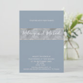 Invitation Aquarelle minimaliste moderne bleu poussiéreux ray (Debout devant)