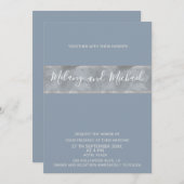 Invitation Aquarelle minimaliste moderne bleu poussiéreux ray (Devant / Derrière)