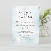 Invitation Aquarelle minimaliste moderne Mariage bleu clair (Debout devant)