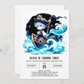 Invitation Aquarelle minimaliste Pirate Anniversaire (Devant / Derrière)