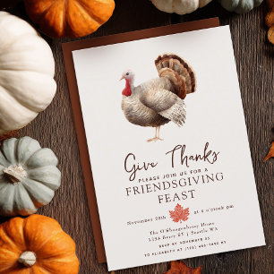 Invitation Aquarelle minimaliste Turquie Thanksgiving