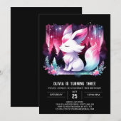 Invitation Aquarelle minimaliste Wolf Anniversaire (Devant / Derrière)