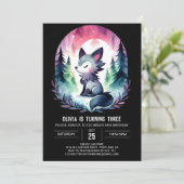 Invitation Aquarelle minimaliste Wolf Anniversaire (Debout devant)