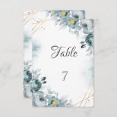 Invitation Aquarelle Mint Roses verts (Devant / Derrière)