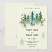 Invitation Aquarelle Misty Forest Retro Rustic Mariage (Devant / Derrière)