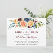 Invitation Aquarelle Mixte Floral Bridal Lunch Bourgogne (Debout devant)