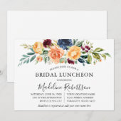 Invitation Aquarelle Mixte Floral Greenery Déjeuner nuptial (Devant / Derrière)