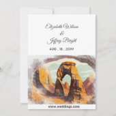 Invitation Aquarelle Moab Arches Park Utah Enregistrer la dat (Dos)