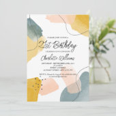 Invitation Aquarelle moderne 21ème anniversaire fête (Debout devant)