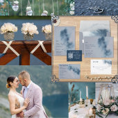 Invitation Aquarelle moderne Abstraite ardoise bleu gris