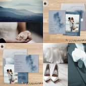 Invitation Aquarelle moderne Abstraite ardoise bleu gris