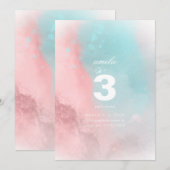 Invitation Aquarelle moderne Anniversaire de enfant personnal (Devant / Derrière)