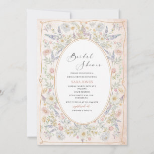Invitation Aquarelle moderne Arc rose fleurs rétro Brides Sh