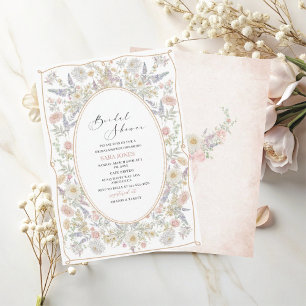 Invitation Aquarelle moderne Arc rose fleurs rétro Brides Sh