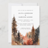 Invitation Aquarelle moderne Automne Mariage de montagne exté (Devant)
