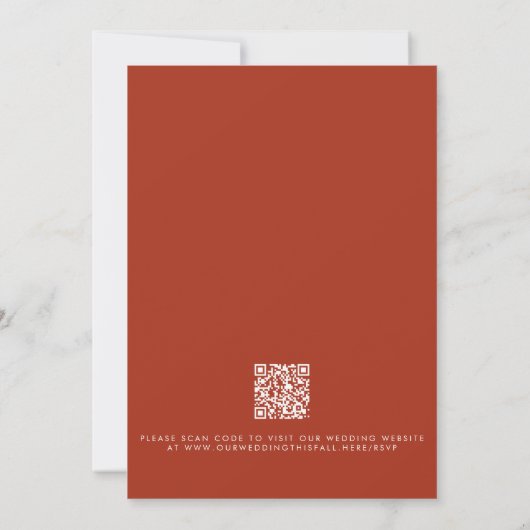 Invitation Aquarelle moderne Automne Mountain QR Code Mariage (Dos)