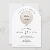 Invitation Aquarelle moderne Baby shower ballotte beige (Devant)