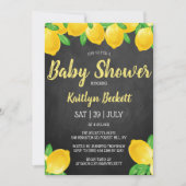 Invitation Aquarelle moderne Baby shower citronnier (Devant)