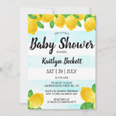Invitation Aquarelle moderne Baby shower citronnier (Devant)
