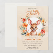 Invitation Aquarelle moderne Baby shower Kangaroo (Devant / Derrière)