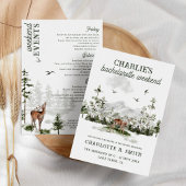 Invitation Aquarelle moderne Bachelorette Week-end Camping