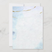 Invitation Aquarelle Moderne | Baptême Bleu & Or (Dos)