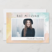 Invitation Aquarelle moderne Bat mitzvah Abstrait (Devant)