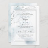 Invitation Aquarelle moderne bleu ardoise (Devant / Derrière)