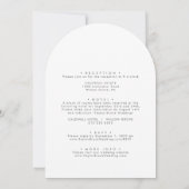 Invitation Aquarelle moderne bleu avant et arrière arche Mari (Dos)