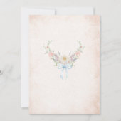 Invitation Aquarelle moderne Bleu fleurs rétro Brides Sh (Dos)