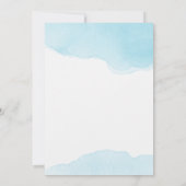 Invitation Aquarelle Moderne Bleu Splash Baby shower propre (Dos)