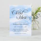 Invitation Aquarelle moderne Blue Cloud Neuf Baby shower (Debout devant)