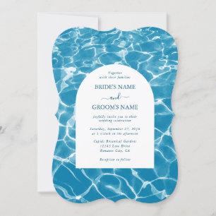 Invitation Aquarelle moderne Blue Ocean Beach Mariage