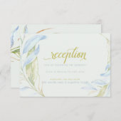 Invitation Aquarelle Moderne Boho Branches Feuilles Réception (Devant / Derrière)