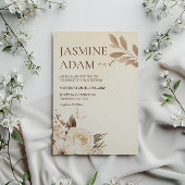 Invitation Aquarelle moderne Boho Floral Mariage d'automne