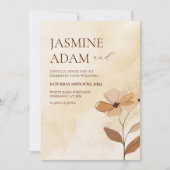 Invitation Aquarelle moderne Boho Floral Mariage d'automne (Devant)