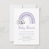 Invitation Aquarelle moderne Boho Rainbow Girl Baby shower (Devant)