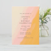 Invitation Aquarelle moderne Boho rose jaune 50e anniversaire (Debout devant)