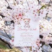 Invitation Aquarelle moderne Boho Teddy Bear Girl Baby shower