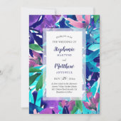 Invitation Aquarelle moderne Bold Marine violet Aqua Mariage (Devant)