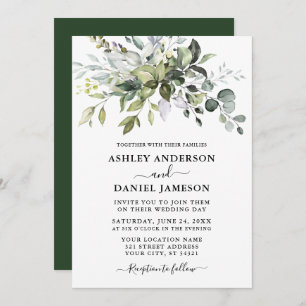 Invitation Aquarelle moderne Botanique Mariage de verdure