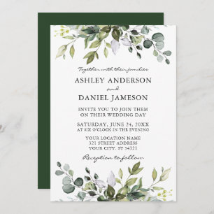 Invitation Aquarelle moderne Botanique Mariage de verdure