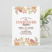 Invitation Aquarelle moderne Botanique Thanksgiving Dîner (Debout devant)
